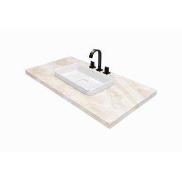 Imagem de Bancada Banheiro 70x40 Tampo Para Pia em porcelanato cor:beje rajado -