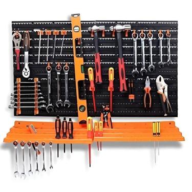 Imagem de Gaveteiro Porta Ferramentas Modular Para Parede Com Prateleiras E 52 Peças