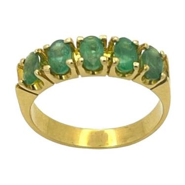 Imagem de Anel em Ouro 18K com 5 Esmeraldas Ovais - Joia Exclusiva - Justino Rib