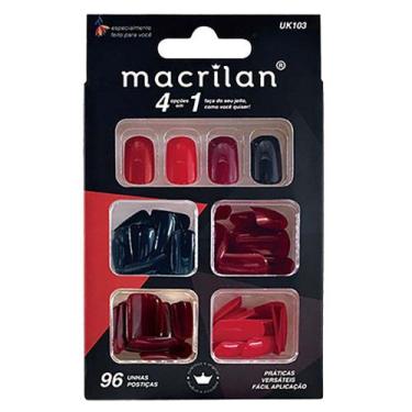 Imagem de Macrilan Kit de Unhas Postiças Tamanho Médio 96 Peças - UK103, Kit