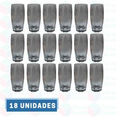 Imagem de 18 Copo de Vidro Cinza 370ML Suco Água Drinks Bebidas Buffet - PRATICA