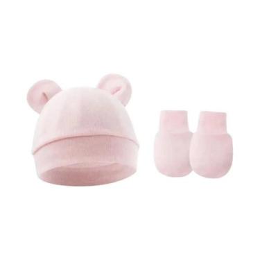 Imagem de Conjunto De Gorro E Luvas De Algodão Para Bebês Meninas, Chapéu Infant
