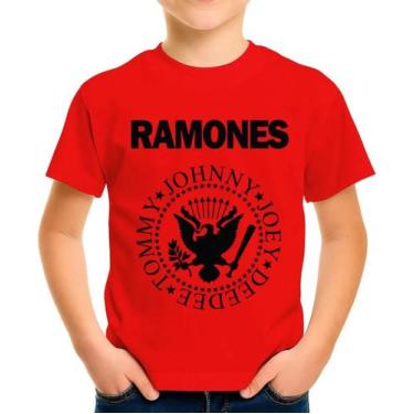 Imagem de Camiseta Camisa Infantil Juvenil Banda de Rock Ramoness MD6, Vermelho,