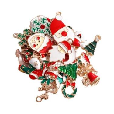 Imagem de Pingentes De Natal Floco De Neve, Árvore, Veado E Boneco De Neve, 10 P