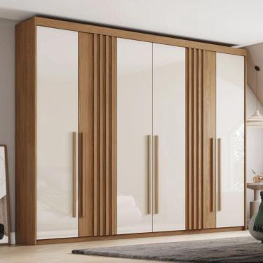 Imagem de Guarda-roupa Casal 6 Portas 4 Gavetas Henn Norton Nature/off White