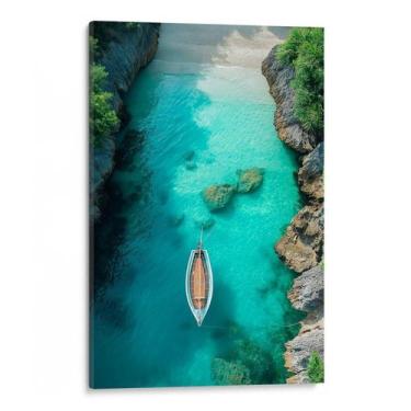 Imagem de Quadro Mar Azul Além do Portal Florido - Mioquadros, 120x80 cm, Borda 