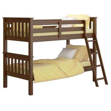 Imagem de Beliche Solteiro Juvenil Com Escada Móvel Joy P05 Castanho Acetinado - Mpozenato