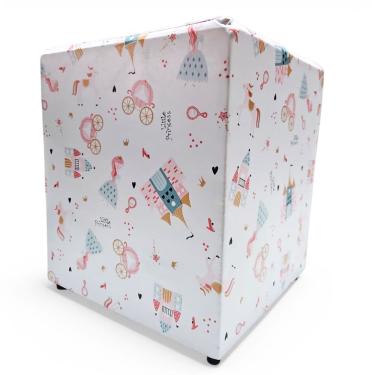 Imagem de Puff Banqueta Quadrado Cubo Decorativo Courino E Suede Little Princess Courino