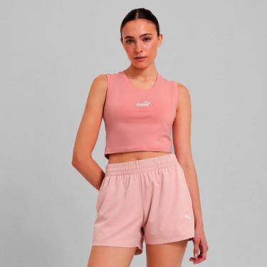 Imagem de Camiseta Cropped Puma Slim Feminina, Rosa, GG