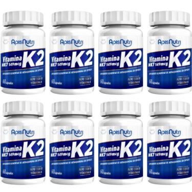 Imagem de 8x Vitamina K2 Mk7 149Mcg 60 Comprimidos - Apisnutri