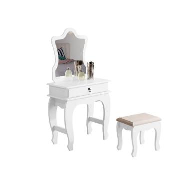 Imagem de Penteadeira Infantil Baby Jb 7200 Luxo 1 Gaveta com Espelho Formato Lúdico Branco