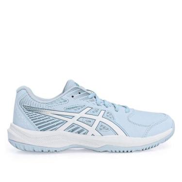 Imagem de Tênis Asics Court Slide 4 Feminino, Azul, Branco, 35