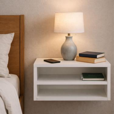 Imagem de Mesa Cabeceira Suspenso Mesinha Quarto Cama Retro Apoio Lateral