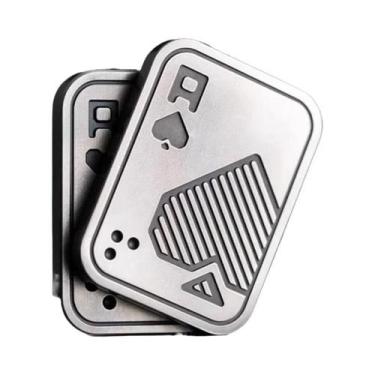 Imagem de Fidget Spinner De Metal Poker a K, Brinquedo Giratório De Dedo EDC Par