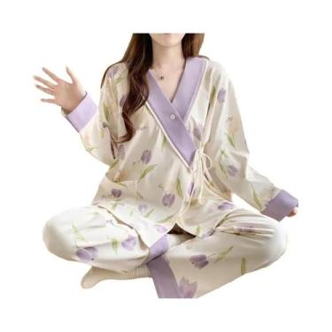 Imagem de Pijamas De Maternidade Pós-Parto Para Primavera, Outono E Verão, Roupa