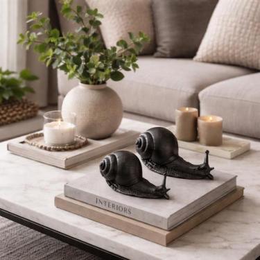 Imagem de Kit Esculturas Decorativas Caracol em Resina Minimalista Detalhes - Pa