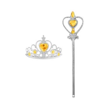 Imagem de Coroa De Princesa Para Meninas, Varinha Mágica, Tiara De Strass Para C