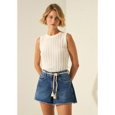 Imagem de Shorts Jeans De Cintura Média Com Bolsos-Feminino