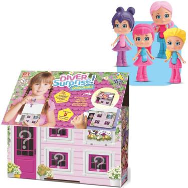 Imagem de Diver Surprise Descolada Articulada Que Fica em Pé com Cinco Surpresas e Casinha de Bonecas Divertoys