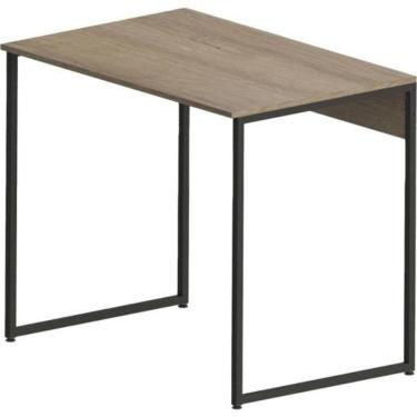 Imagem de Mesa Escrivaninha Retangular Urbana Industrial Madeira 90cm Preto-Mel para Escritório e Estudo