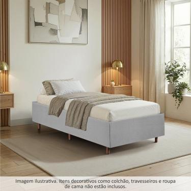 Imagem de Cama Box Solteiro em Madeira Eucalipto Base Resistente e Durável Santorini Espresso Móv...