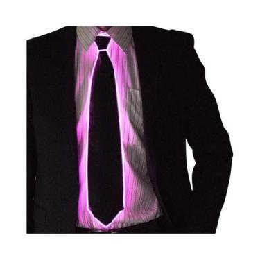 Imagem de Gravata Neon LED Luminosa Masculina Com Fio EL Para Festas, Halloween,