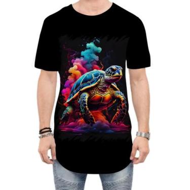Imagem de Camiseta Longline de Tartaruga Marinha Neon Style 5 - Kasubeck Store®,