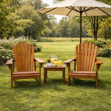 Imagem de Conjunto Duas Cadeiras Varanda Madeira Maciça Jardim Externa - Merk Mo