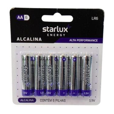 Imagem de Pilha Alcalina AA Starlux 1,5V com 6 unidades