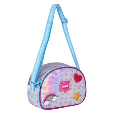 Imagem de Lancheira Térmica Escolar Infantil Holográfica Happy Cor:Prata - Clio 