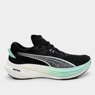 Imagem de Tênis Puma Deviate Nitro 3 Feminino, Preto, Verde, 38