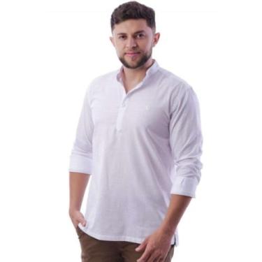Imagem de Camisa Social Amil Masculina Manga Longa Slim Sem Bolso 100% Algodão 1