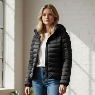 Imagem de Jaqueta Feminina Bobojaco Puffer Com Capuz Nylon De Frio - SOPHIA MODA