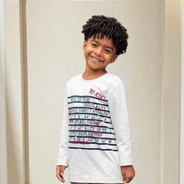 Imagem de Camiseta Infantil Menino Letras Kiki - kiki & Mily, Branco, 8