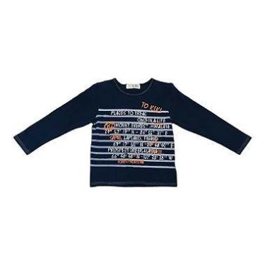 Imagem de Camiseta Infantil Menino Letras Kiki - kiki & Mily, Azul marinho, 6