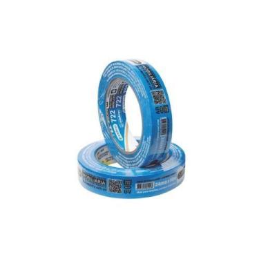 Imagem de Fita Crepe Imobiliária 722 24mm X 50m Anti UV Azul para Pintura e Masc