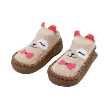Imagem de Meias Para Bebês Recém-nascidos Com Sola De Borracha, Sapatos Infantis