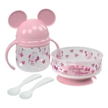 Imagem de Kit Introdução Alimentar Infantil Prato Ventosa Copo Alça 260ml 2 Colh