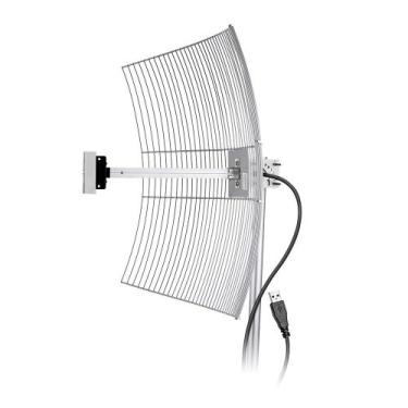 Imagem de Antena USB Parabolica de Grade Aquario USB-2510 com 2.4 GHZ e Ganho de