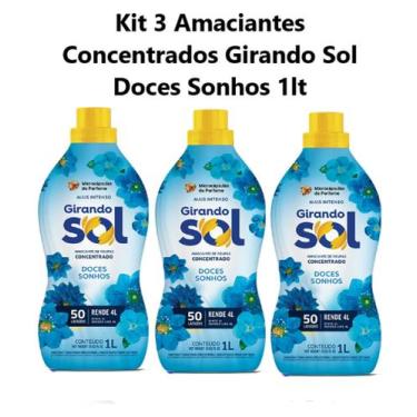 Imagem de Kit 3 Amaciantes Concentrado Girando Sol 1l Fragrancia:Doces Sonhos