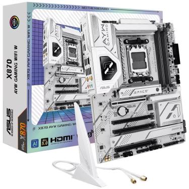 Imagem de Placa Mãe X870 AYW Gaming Wi-Fi W com Conectividade Avançada e RGB Preto Asus ATX 4x M.2 Pcie 5.0 DDR5