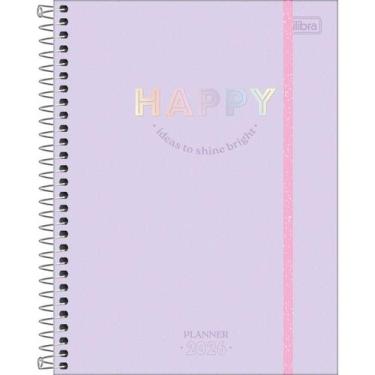 Imagem de Planner 2026 Happy Espiral M7 Tilibra 80 Folhas, Lilás