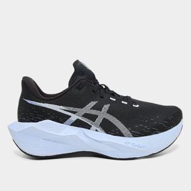 Imagem de Tênis Asics Novablast 6 Feminino, Preto, Azul, 37