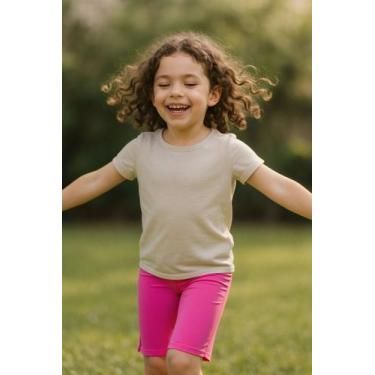 Imagem de Short Ciclista Verão Básico Meninas com Cós Elástico Kyly, Rosa choque