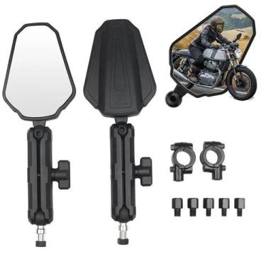 Imagem de Espelhos Laterais Universais Ajustáveis E Dobráveis Para Motocicletas 