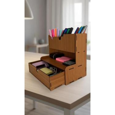 Imagem de Organizador De Mesa Em MDF Com Gaveta Porta Canetas - Congratulations 