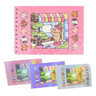 Imagem de Livro De Colorir Capa Dura Desenhos Variados Folha Acetato Cor:Rosa - 