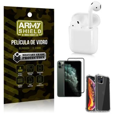 Imagem de Fone Bluetooth LY-122 iPhone 11 Pro Max 6.5 + Capinha Anti Impacto + Película 3D - Armyshield