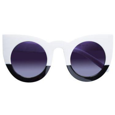 Imagem de Óculos De Sol Uva Gatinho Preto/Branco Cat - Palas Eyewear