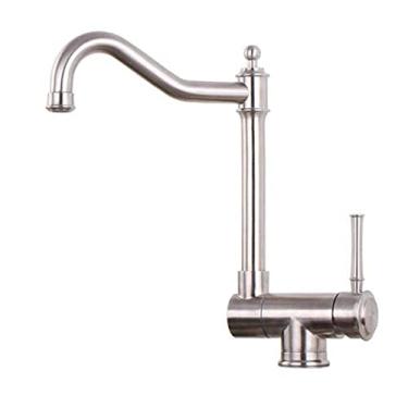 Imagem de Pkfinrd Torneiras de cozinha dentro da janela da pia de cozinha escovadas quente e fria rotação de 360° com furo único torneira para pia de cozinha